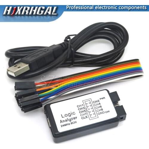 1PCS USB Logic SCM 24MHz 8 Channel 24M/seconds Logic Analyzer Debugger for ARM FPGA Logic Analyzer Logic 24M 8CH