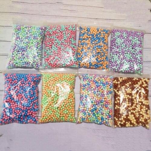 10bag/set DIY Slime Accessories Foam Particles Filler Decoration Small Tiny Foam Supplies Children Toys Warm Color Snow Mud Foam