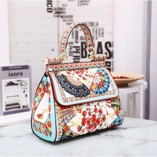 2021 Cross border fashion printed handbag cross ladys bag KM3002