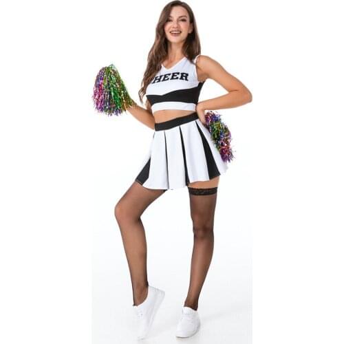 3Pcs/ Set Classic Ladies Purple Lakers Cheerleader Costume Sport Cheer Uniform Sexy School Girl Fancy Dress