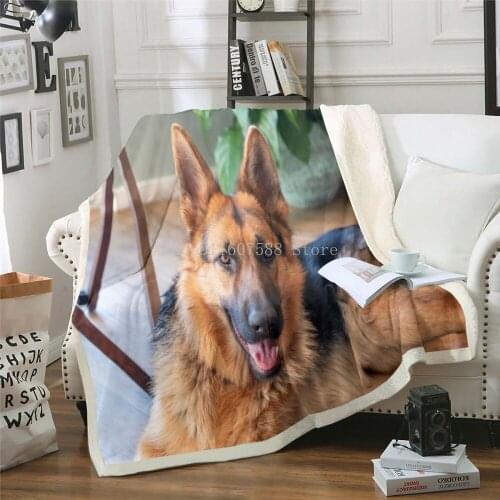 3D Dog Sherpa Blanket On Beds Animal Cartoon Cute Dalmatian Plush Throw Blanket For Kids Bedspread Bulldog Sofa Cover Custom