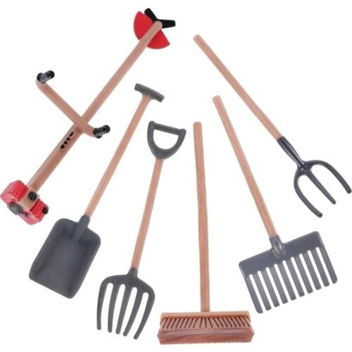 6 Pieces of Mini Sand Childrens Sand Table Tools Mini Spade and Rake Gardening Tools Childrens Sand Table Toys