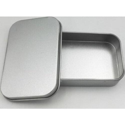 94*61*20mm Plain Silver Color Tin Box Rectangle Candy USB Box Case Storage Box Sundry Organizer