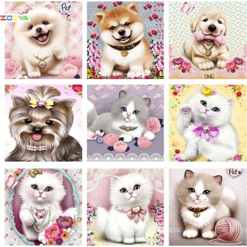 5D Diamond Painting Diamond Cat Full Square/Round Stones Cartoon Embroidery Rhinestone Picture Diamond Mosaic Needlework Jq431