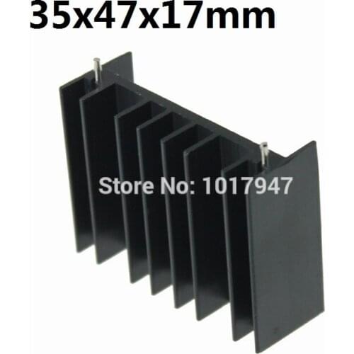 50pcs LOT 35x47x17mm Aluminum Heatsink Cooling Fins Extrusion Radiator Heat Sink w/ Pins for Motherboard MOS Tube