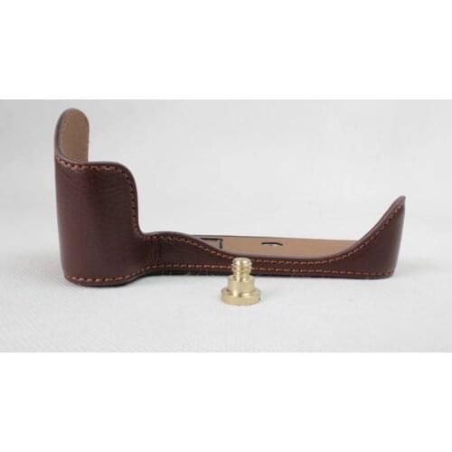 Genuine Real Leather Camera Bottom Case Cover Half Body Set Bag For Canon EOS 200D Camera With Battery Opening