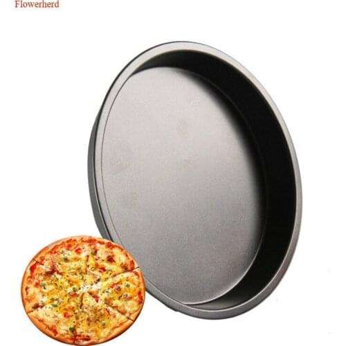 Black Non-stick Pizza Pan Oven Baking Trays Mold Microwave Carbon Steel Cake Pan Patisserie Tarte Pie Sapan Tools Baking Tools