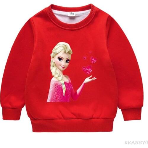 Disney Frozen Spring Autumn Hoodies Pullover Tops Cartoon Childrens Girl Boy Sweatshirts Tops Casual Kids Clothing