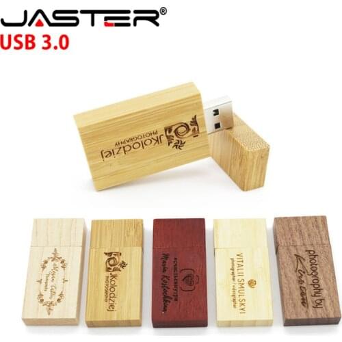 JASTER Wooden USB Custom LOGO DIY Pen Drive 8GB 16GB 32GB 64GB USB 3.0 Pendrives Gifts Memoria USB Disk (Over 10pcs Free Logo)