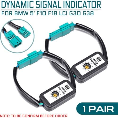 2pcs Dynamic Left&Right Turn Signal Indicator LED Taillight Add-on Module Cable Wire Harness Adapter For BMW F18 LCI G30 G38