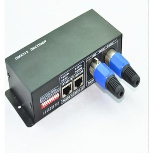DMX512 DC12-24V RGBW DMX 512 Decoder led controller 4CH , RGB LED DMX512 decoder 4 Channel * 8A , Free shipping