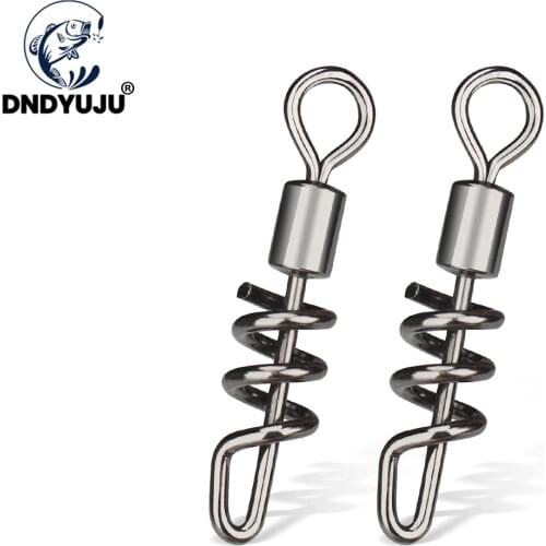 DNDYUJU 10pcs 1/0-3/0 Large Rolling swivel Barrel Swivel Fishing Hook Accessories With Screwed Snap Fishing Swivels Connector