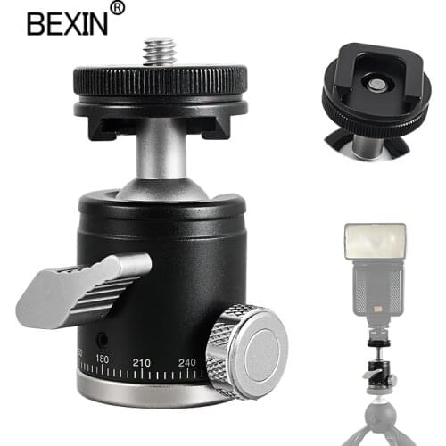 Tripod head mini ballhead panoramic head shoot photo camera stand adapter monopod mout head with hot shoe base for dslr camera