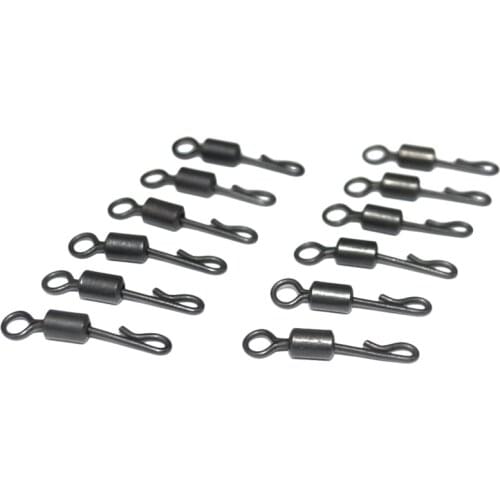 Hirisi 100 Pcs Carp Fishing Swivels Quick Change Stainless Steel For Carp Fishing Tackle Terminal Tackle