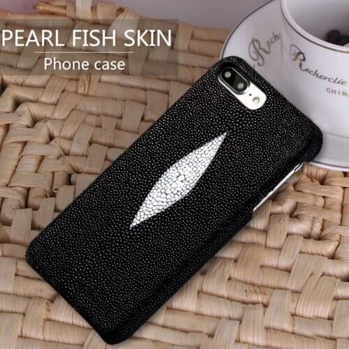 LANGSIDI Genuine leather phone case for iPhone 11 pro max 6 6S 7P 8P X Real stingray skin phone cover for iphone 12 pro fundas