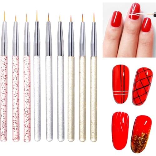 Nail Art Liner Painting Pens DIY UV Gel Polish Graffiti Drawing Pencil Hook Flower Carving Nail Pens 3pcs/set
