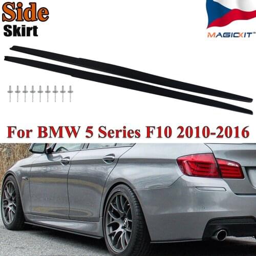 MagicKit 1 Pair For BMW M Sport F10 M5 535 528 M Style Side Skirt Extensions Gloss Black