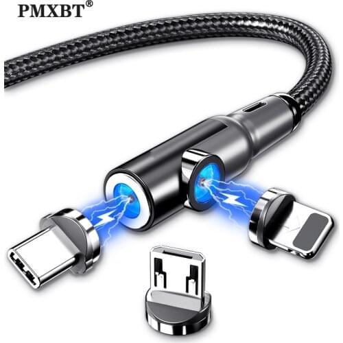 2 in 1 Magnetic Charger Micro USB Cable For iPhone Samsung Android Mobile Phone Fast Charging Wire Cord Magnet USB Type C Cable