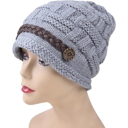 Fashion Curled Brim Wool Knitted Hats 2020 Autumn Winter Soft Warm Stretch Caps Women Girls Casual All-Match Lovely Beanies