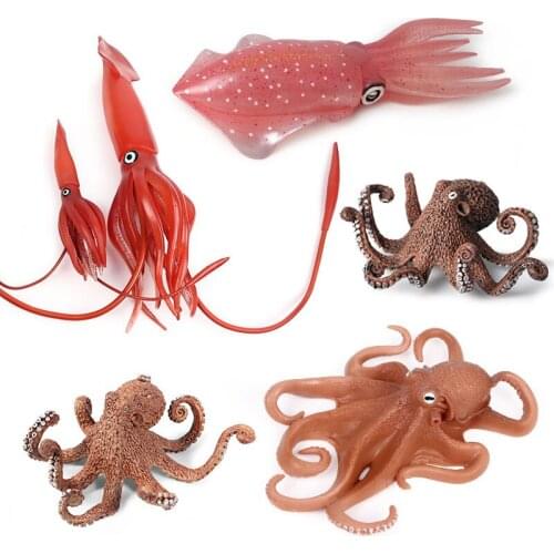 Sea Life Squid Octopus Simulation Marine Ocean Animal Model Collectible Toys For Children Adult Action Figures Educational Toy