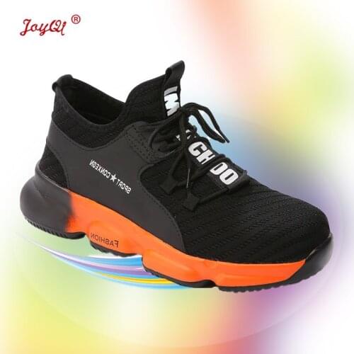 Men safety shoes breathable slip on work boots sneakers plus size 37-48 JOY-265