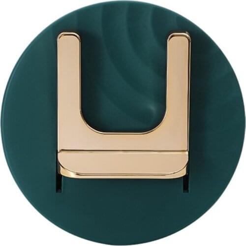 K1KA Bathroom Wall-mounted Hair Dryer Holder Foldable Hair Dryer Organizer Blower Storage Shelf Plugs Back Winding Design