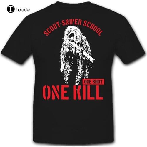 New Summer Cool Tee Shirt Scout Sniper School One Shot Kill Ghillie Suit Us Army Usmc Rifle Bundeswehr Funny T-Shirt