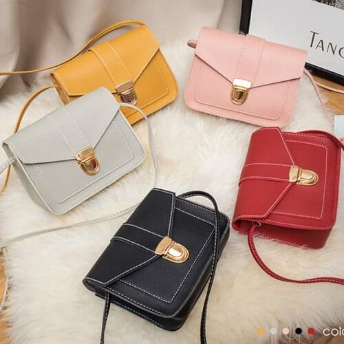 New Simple Lock Small Square Bag Fashion One-shoulder Messenger Bag Mobile Phone Bag Women Package Retro Casual Package