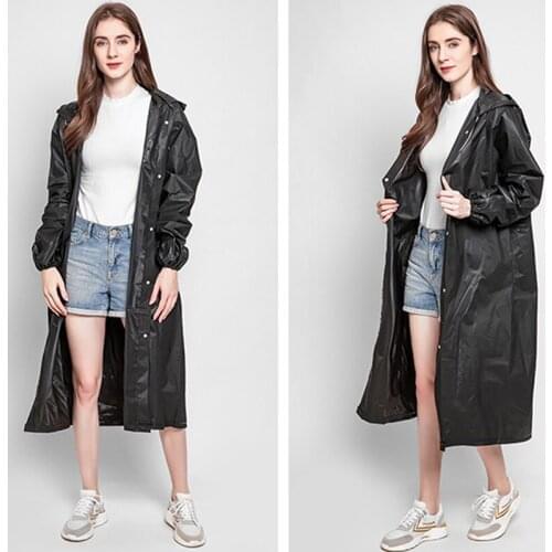 Women Man Raincoat Adult Clear Transparent Camping Hoodie Rainwear Suit Thickened Waterproof Rain Poncho Coat