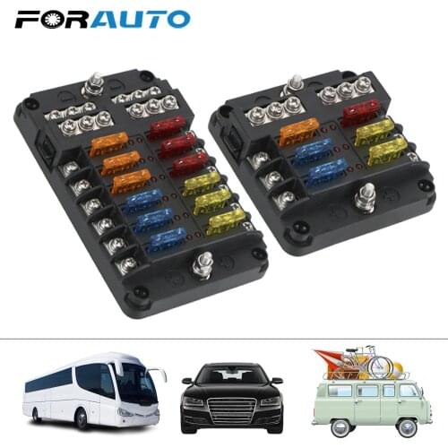 Plastic Cover For Auto Car Marine 12V 32V Fuse Box Holder M5 Stud With LED Indicator Light 6 Ways 12 Ways Blade Fuse Block
