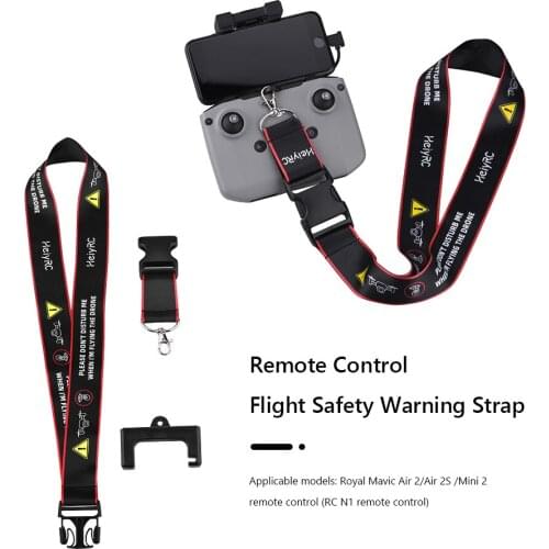 Hanging Holder Strap for DJI Mavic Air 2 Air 2S Mini 2 Drones Remote Controller Safety Warning Neck Lanyard Rope with Fixed Clip