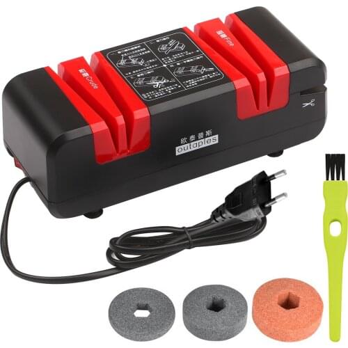 Professional Electric Knife Sharpener Automatic Kitchen Knives Sharpener Knife Scissors Cutter Grinder with 15-Degree Angle Edge