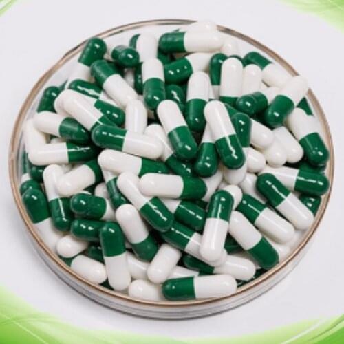Size 0 #10000 PS! Green+white gelatin empty capsules separated,capsule,gelatine capsule,hard capsule Tattoo accessories