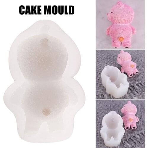 3d Sleeping Bear Doll Silicone Soap Mold Mousse Cake Jello Ice Cream Mould Chocolate Candy Mold Kitchen Accessories