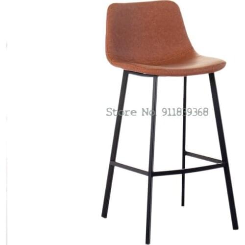 Nordic Bar Chair Bar High Chair Modern Simple Family Bar Stool Retro Back High Stool Minimalist Bar Chair