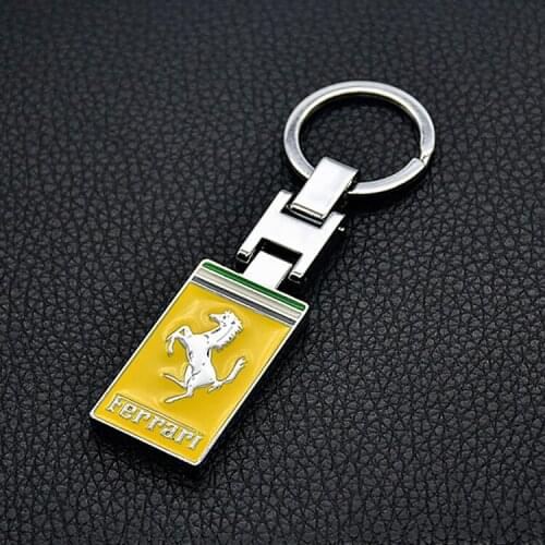 High-end gift pendant H buckle shape metal car keychain for Ferrari badge car-styling keyring men 4S auto accessories key chain