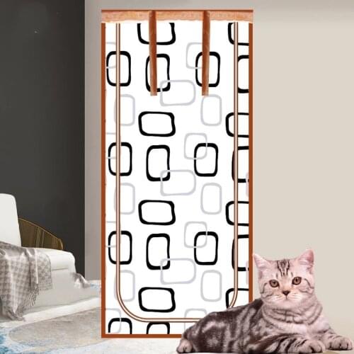 Prevent Pet Escape Door Curtains No Nail Insect Mosquito Partition Cat Dog Net Plastic Curtain for Door Shielding Mesh Fly Net