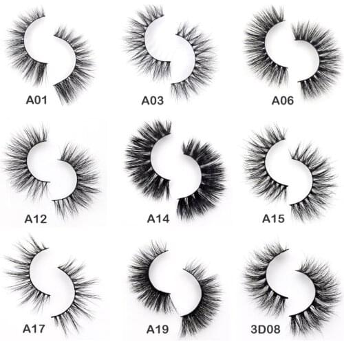 1Pairs Eyelashes 3D Mink Eyelashes Cross Mink Natural Lashes Hand Made Full Strip Eye Lashes 34 Styles False Lashes Wholesale