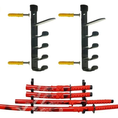 2pcs/lot 5-Tier Sword Holder Wall Mount Samurai Stand Display Katana Wakizashi Tanto Rack