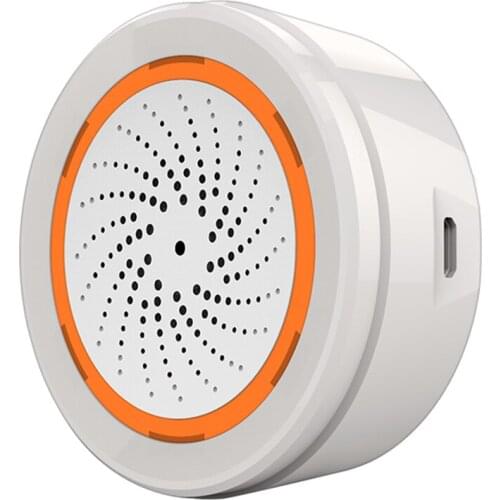 3 IN 1 Tuya Smart Temperature Humidity Sensor Alarm Sound Light Alarm Built-in Siren 90DB Alarm Zigbee Home Security System