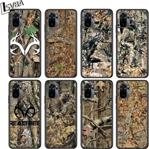 Real Tree camouflage for Xiaomi Redmi Note 10 10S 9 9T 9S 9Pro Max 8T 8Pro 8 7 6 5 Pro 5A 4X 4 Soft Black Phone Case