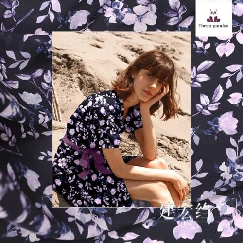 Digital printing natural silk fabric 16 mm silk crepe fabric meter anti-wrinkle shirt dress fabric wholesale silk cloth