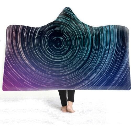 Galaxy Universe Nebula Cosmic Fleece Wearable Hooded Blanket Starry Sky Hoodie Sweatshirt Blanket Poncho Sleeper Girls Boys