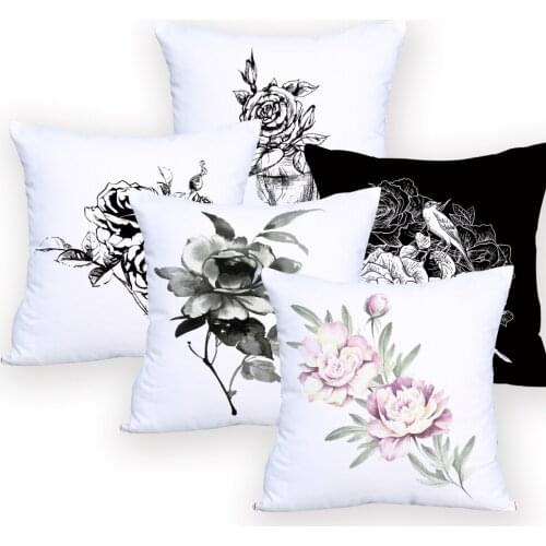 Flowe Cushion Cover Colorful Decorative Cushions Custom Hot Sale Pillow Cover plan tpillowcas Decorative Cushion Covers for Car