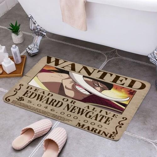 WhiteBeard Wanted Poster 3D Print Doormats Rectangle Non-Slip DoorMat Bedroom Kitchen Entrance Print Door rugs Dropshipping