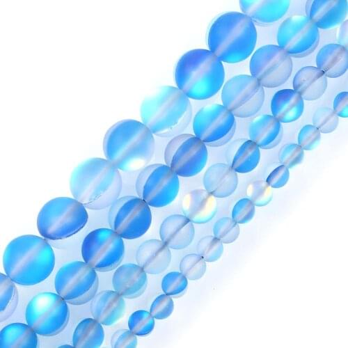 LF Round Glitter Frosted Austria Crystal Dull Polish Moon Stone Loose Beads For Jewelry Making Bracelet Necklace DIY 6-12mm