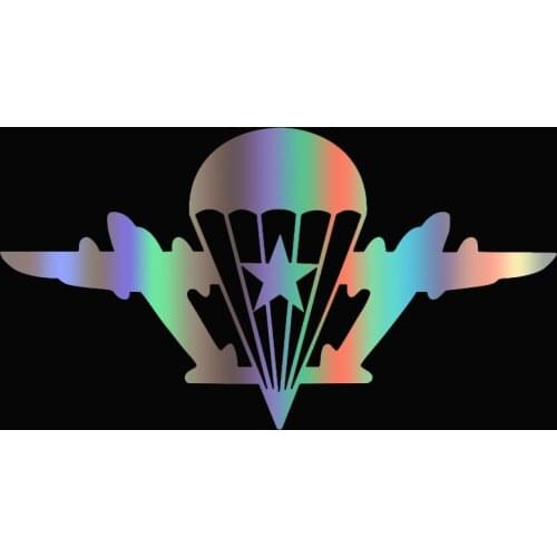 Hot Sell Reflective Car Stickers and Decals Airborne Without Paratrooper Creative Bumper Window Trunk Car Decals PVC15*9cm