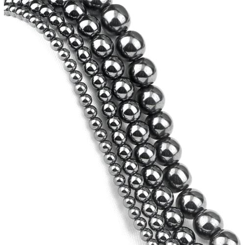 Magnetite Black Gallstone DIY Natural Stone 8mm/6mm/5mm/4mm Round Loose Beads For Jewelry Making Bracelet Necklace Accessories