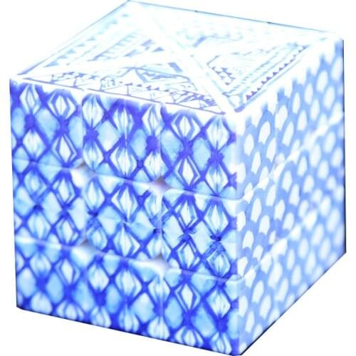Magic Cube Magnetique Stress Reliever Toys UV Printing Blue Infinite Illusion Effect Speed Cube Puzzle Cube Creative Gift