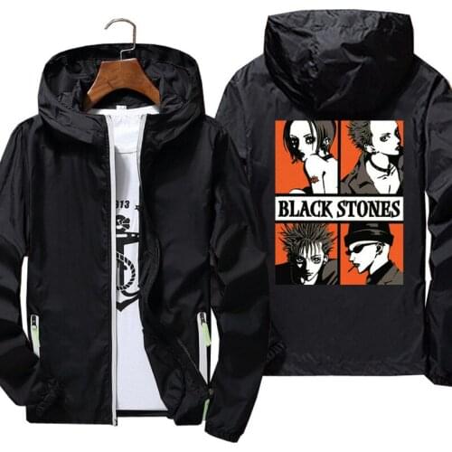 Manga Nana Osaki Japanese Anime Plus Size 7XL Bomber Jacket Men Reflective Sunscreen Skin Windbreaker Thin Hooded Coat Outwear